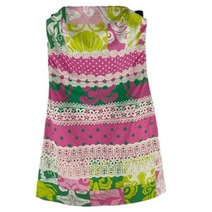 Lilly Pulitzer Vintage 90’s Patch of Paradise Strapless Mini Dress Women’s Sz 4